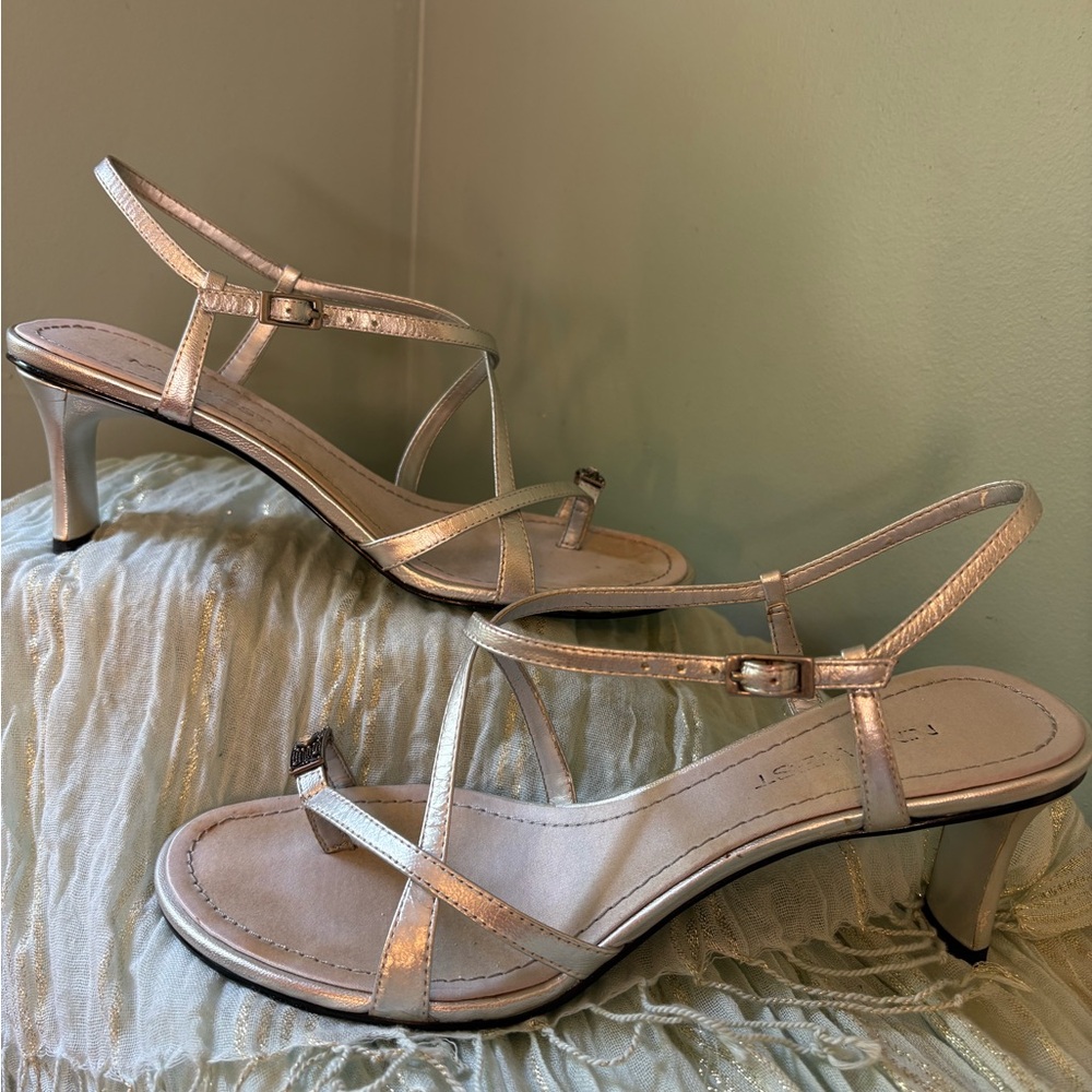 Nine West Silver Strappy Heels